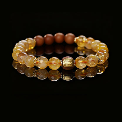 Golden Rutilated Quartz & Yellow Topaz Bracelet – Wealth & Energy