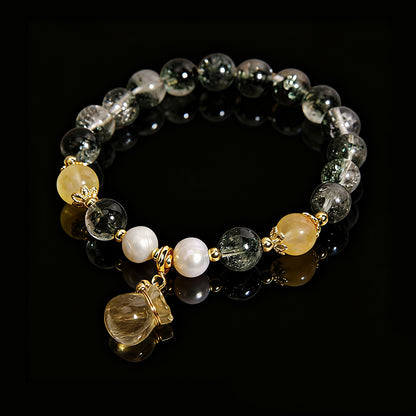 Elegant Green Phantom Quartz Bracelet – Abundance, Wealth & Positive Energy