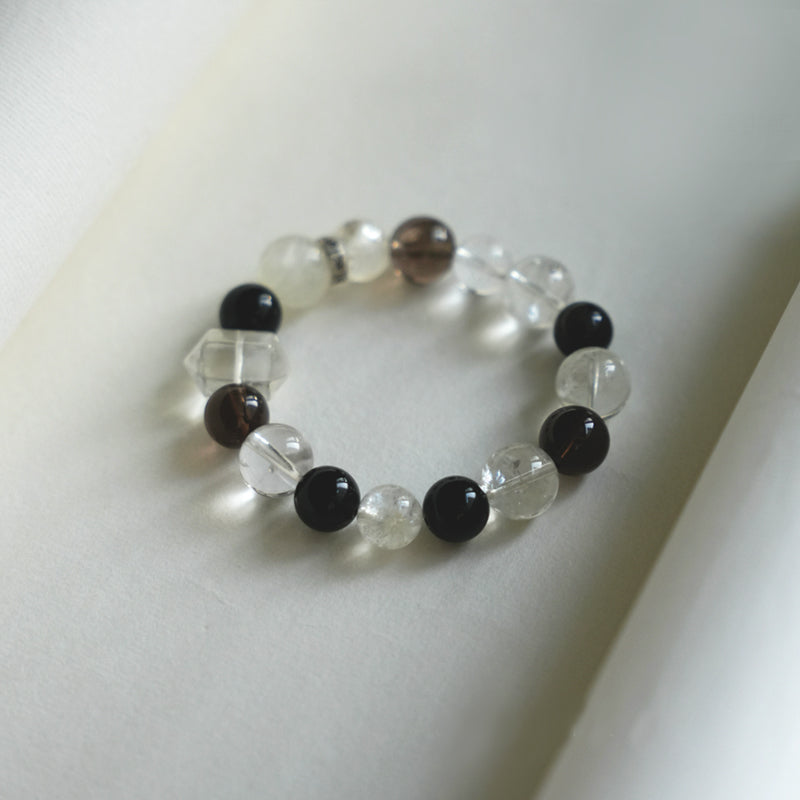 Natural White Quartz & Agate Bracelet – Serenity & Balance