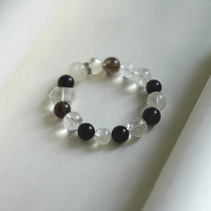 Natural White Quartz & Agate Bracelet – Serenity & Balance
