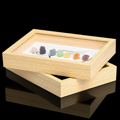 Classic Raw Chakra Crystal Frame with Light – Seven Chakras Stones