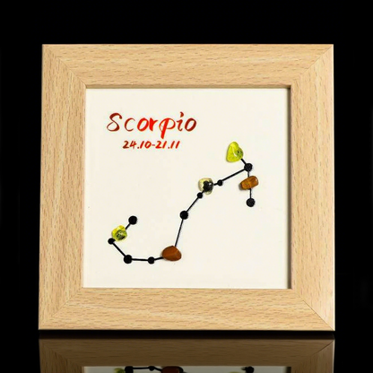 Zodiac Raw Crystal Decorative Frame