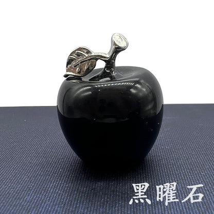 Hot Selling Natural Crystal Agate Jade12Colorful Apple Small Ornaments Peaceful Christmas Gifts