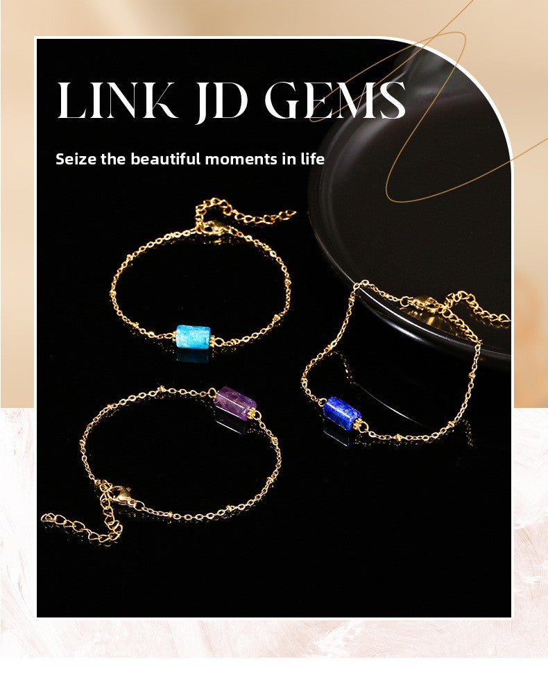 Faceted Jade Crystal Bracelet – Stainless Steel