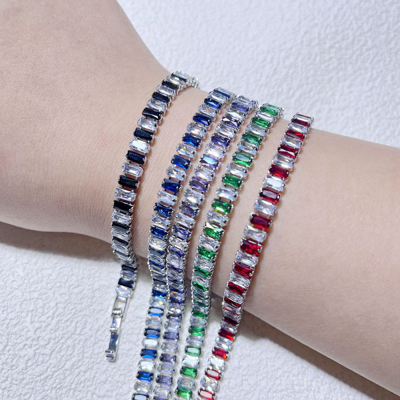 Single Row Colorful Zircon Tennis Bracelet