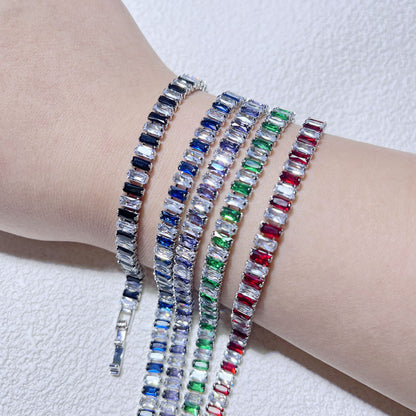 Single Row Colorful Zircon Tennis Bracelet