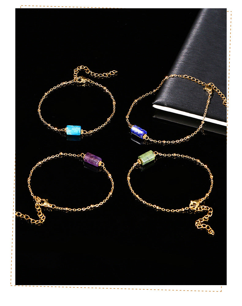 Faceted Jade Crystal Bracelet – Stainless Steel