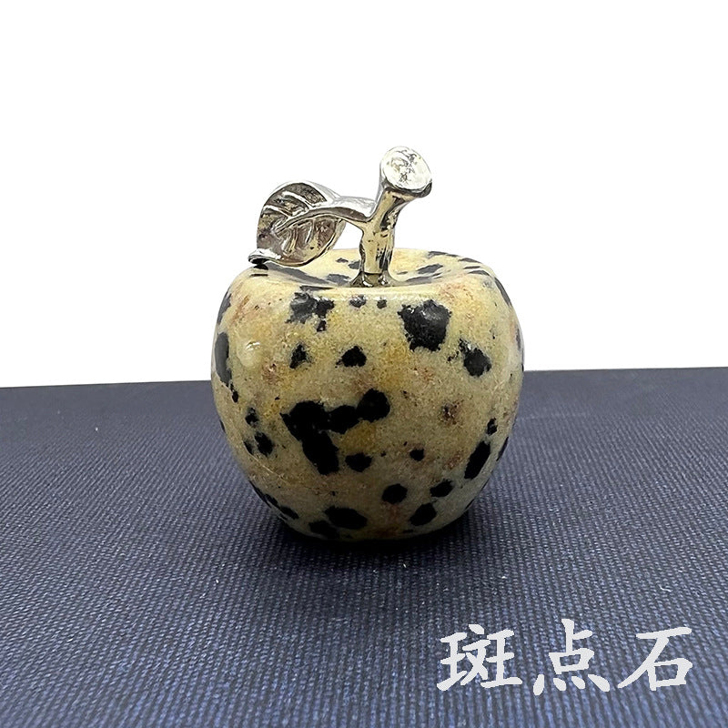 Hot Selling Natural Crystal Agate Jade12Colorful Apple Small Ornaments Peaceful Christmas Gifts