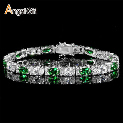 5mm White & Green Zircon Tennis Bracelet