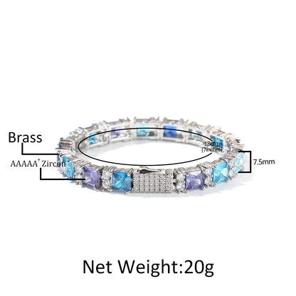Blue Purple Gemstone Bracelet – Hip-Hop Style