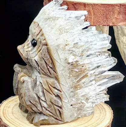 Hot Selling Natural Crystal Hand-Carved Crystal Cluster Hedgehog Crystal Pet Home Creative Decoration Ornaments