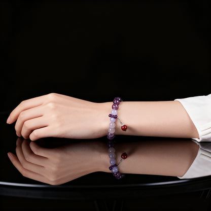 Handcrafted Amethyst & Crystal Bracelet – Good Fortune & Protection for Men & Women