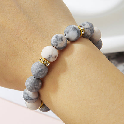 Matte Zebra Stone Bracelet for Men – Premium Look