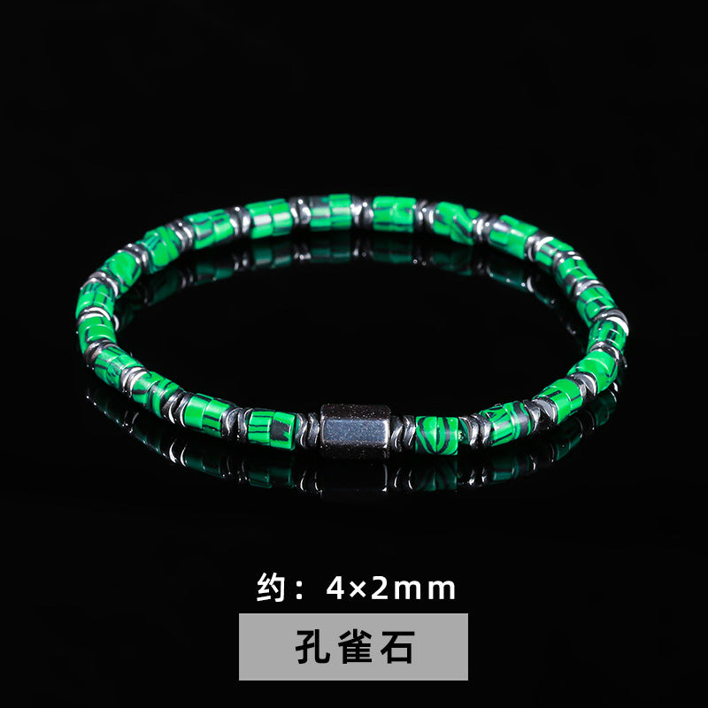 Black Stone & Yellow Tiger Eye Bracelet – Unisex