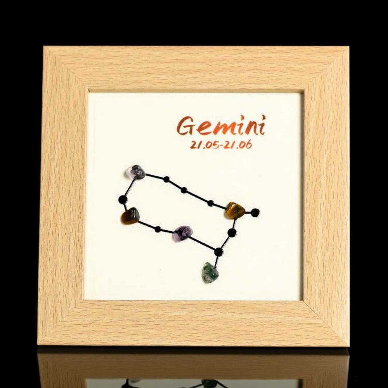 Zodiac Raw Crystal Decorative Frame