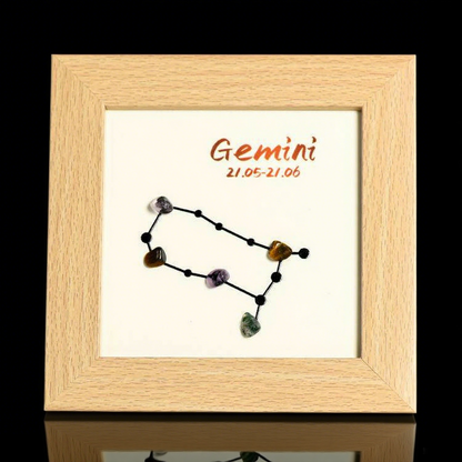 Zodiac Raw Crystal Decorative Frame