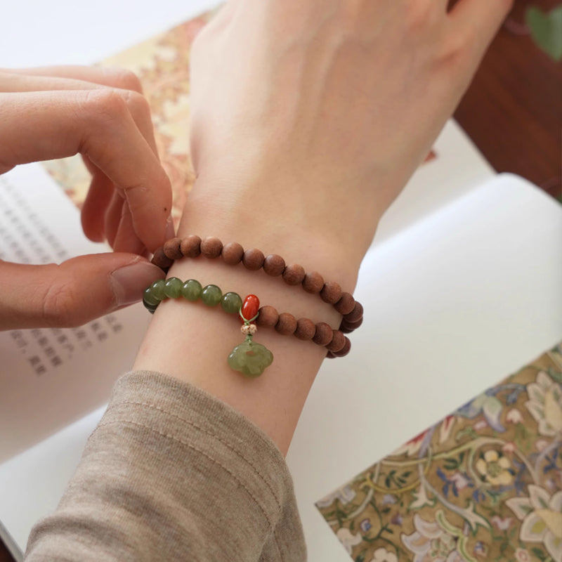 Tachungui Sandalwood & Hetian Jade Bracelet – Multi-Circle Fortune Gift
