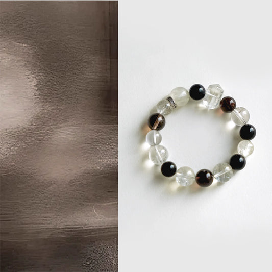 Natural White Quartz & Agate Bracelet – Serenity & Balance