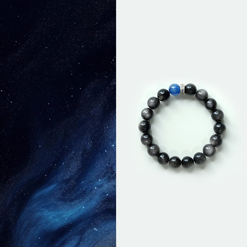 Obsidian & Blue Stone Bracelet – For Calm and Connection
