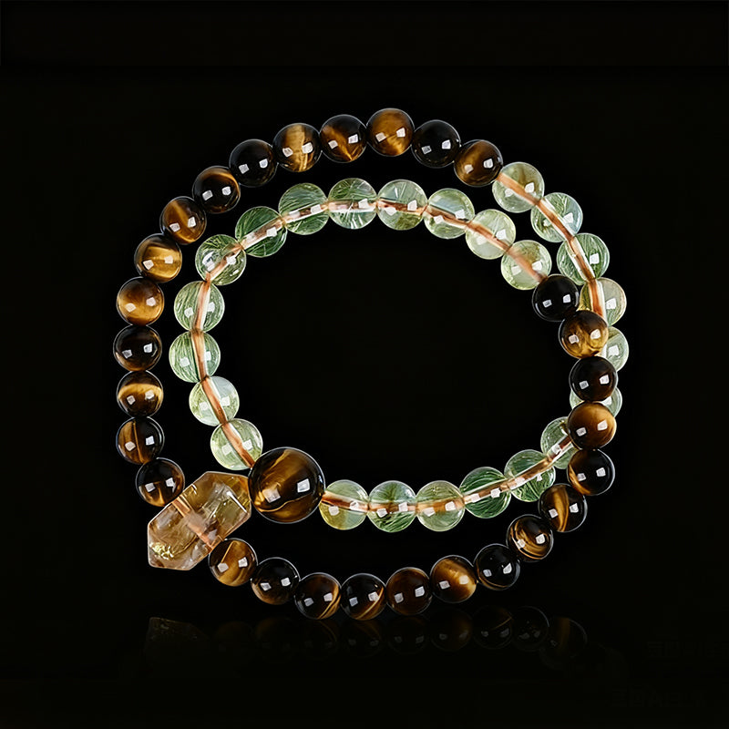 Natural Citrine & Tiger Eye Double-Wrap Bracelet – Wealth & Prosperity