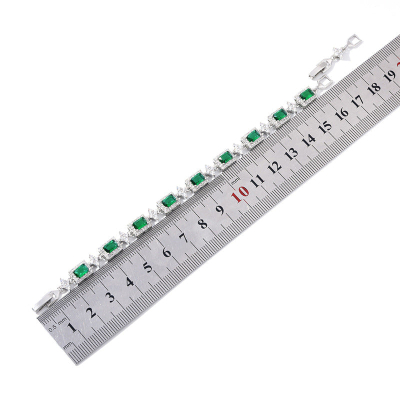 Cross Inlaid Colorful Zircon Bracelet