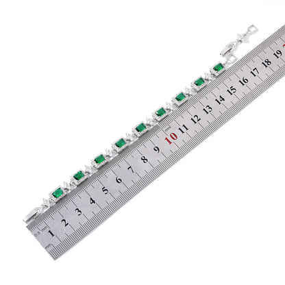 Cross Inlaid Colorful Zircon Bracelet