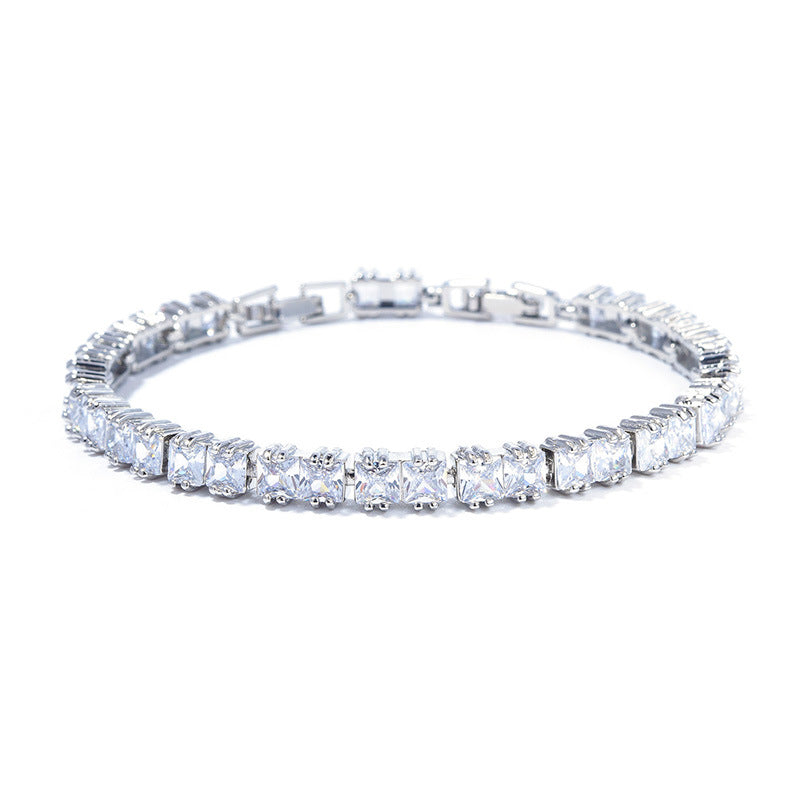 High-End Silver Zircon Bracelet – New Arrival