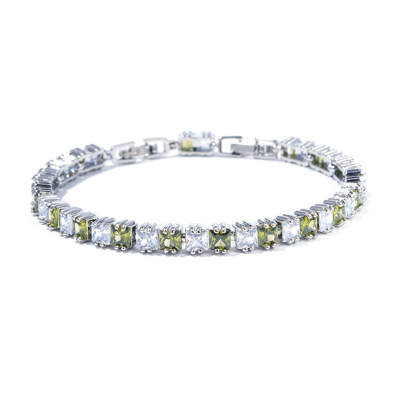 High-End Silver Zircon Bracelet – New Arrival