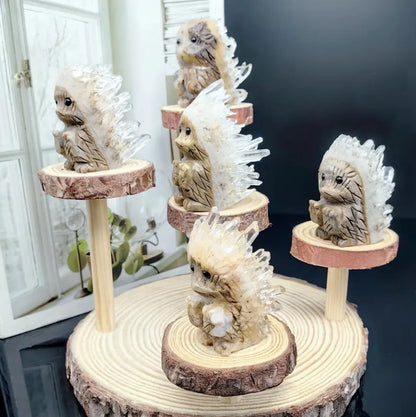 Hot Selling Natural Crystal Hand-Carved Crystal Cluster Hedgehog Crystal Pet Home Creative Decoration Ornaments