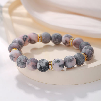 Matte Zebra Stone Bracelet for Men – Premium Look