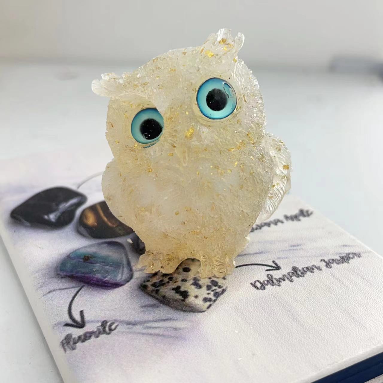 Hot Item Cute Owl Crystal Stone Home Decor Handicraft Decoration Gift Home Decor