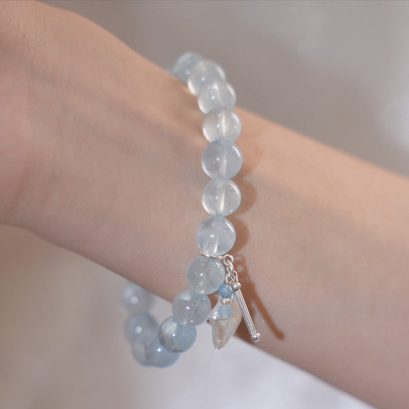 Handcrafted Ice-Clear Aquamarine Bracelet – Calm, Grace & Clarity