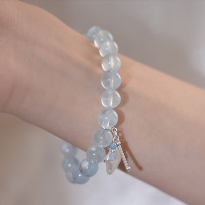 Handcrafted Ice-Clear Aquamarine Bracelet – Calm, Grace & Clarity