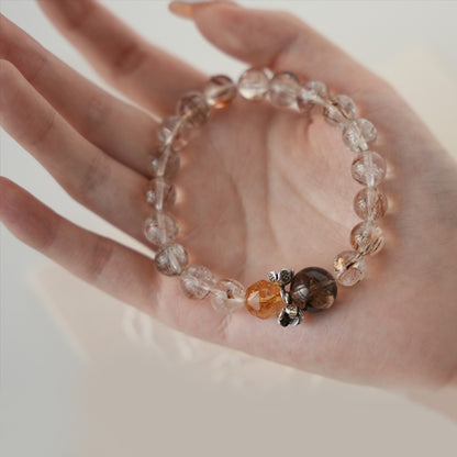 Original Chinese-Style Bracelet – Rutilated Quartz & Yellow Crystal for Wealth & Clarity