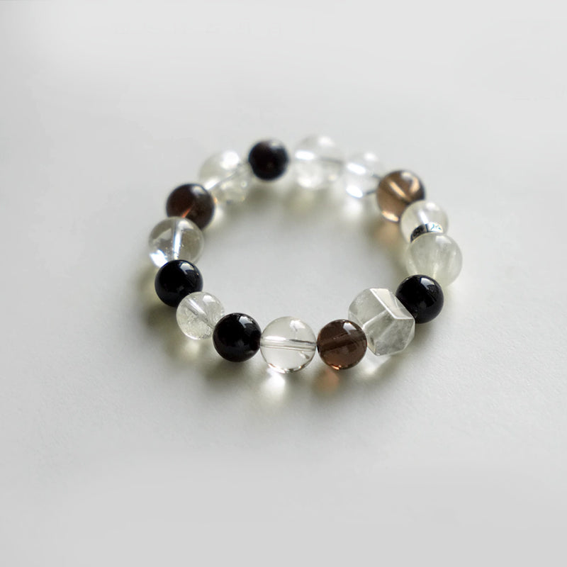 Natural White Quartz & Agate Bracelet – Serenity & Balance
