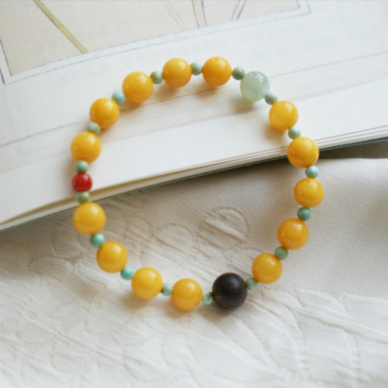 Handcrafted Chinese Multi-Gem Bracelet – Warm Fortune, Timeless Bond