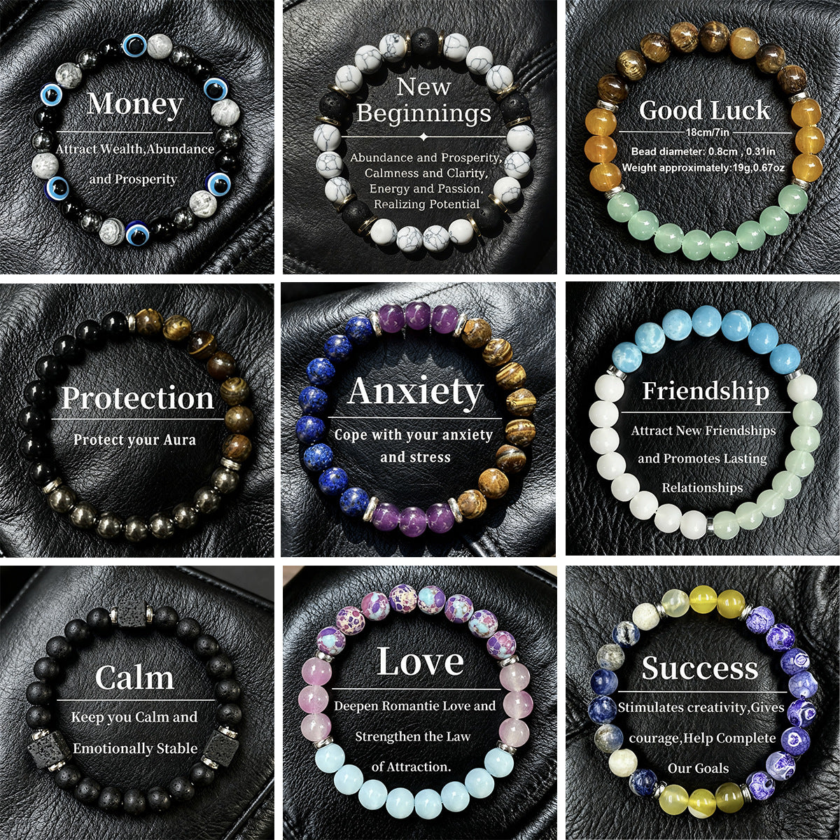 Natural Stone Beaded Bracelet – Tiger Eye & Amethyst