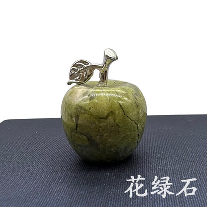 Hot Selling Natural Crystal Agate Jade12Colorful Apple Small Ornaments Peaceful Christmas Gifts
