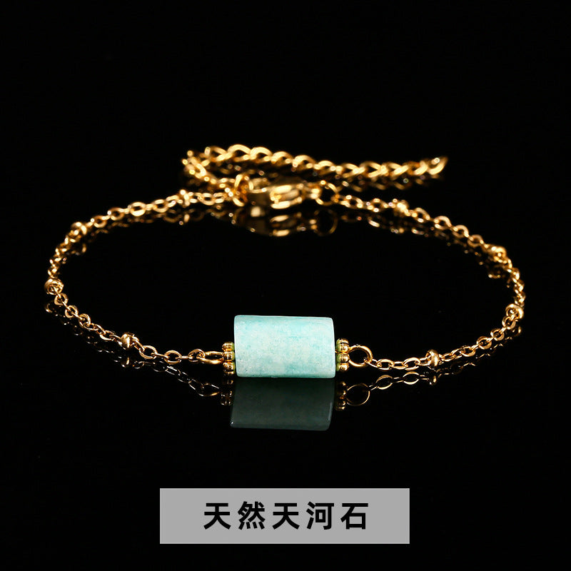 Faceted Jade Crystal Bracelet – Stainless Steel