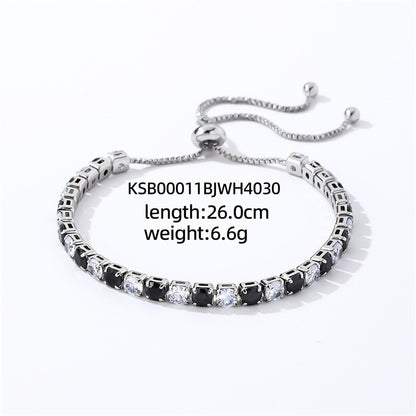 Colorful Zircon Tennis Bracelet Set – White Gold Finish