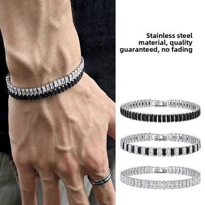 Titanium Steel Zircon Tennis Bracelet – Unisex