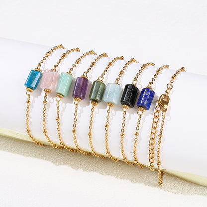 Faceted Jade Crystal Bracelet – Stainless Steel