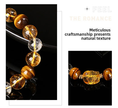 5A Yellow Tiger Eye Pixiu Bracelet – Wealth Style