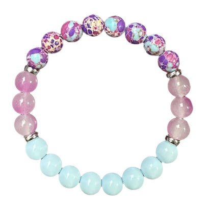 Natural Stone Beaded Bracelet – Tiger Eye & Amethyst