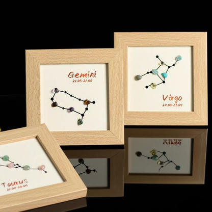 Zodiac Raw Crystal Decorative Frame