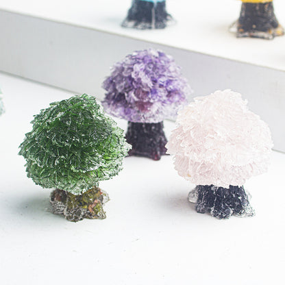Creative Natural Crystal Stone Resin Small Tree Crystal Tree Money Tree Home Decoration Office Desktop Ornament