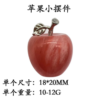 Hot Selling Natural Crystal Agate Jade12Colorful Apple Small Ornaments Peaceful Christmas Gifts