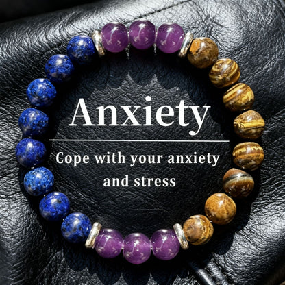 Natural Stone Beaded Bracelet – Tiger Eye & Amethyst