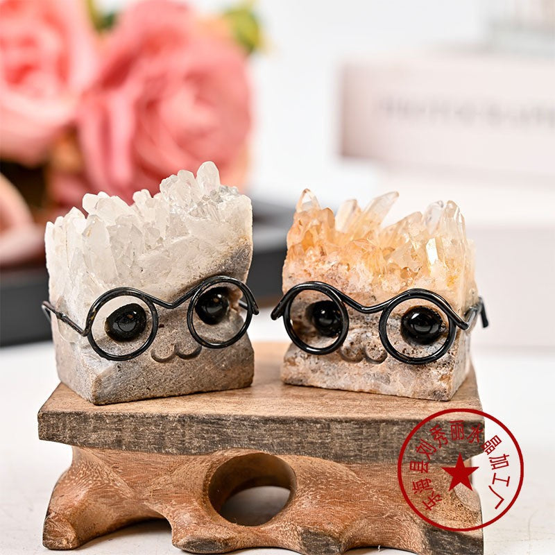 Hot Selling Natural Crystal Hand-Carved Crystal Cluster Hedgehog Crystal Pet Home Creative Decoration Ornaments