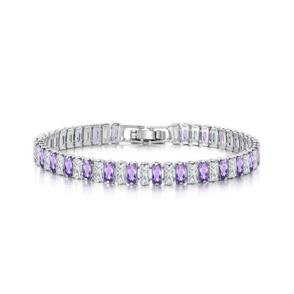 Single Row Colorful Zircon Tennis Bracelet